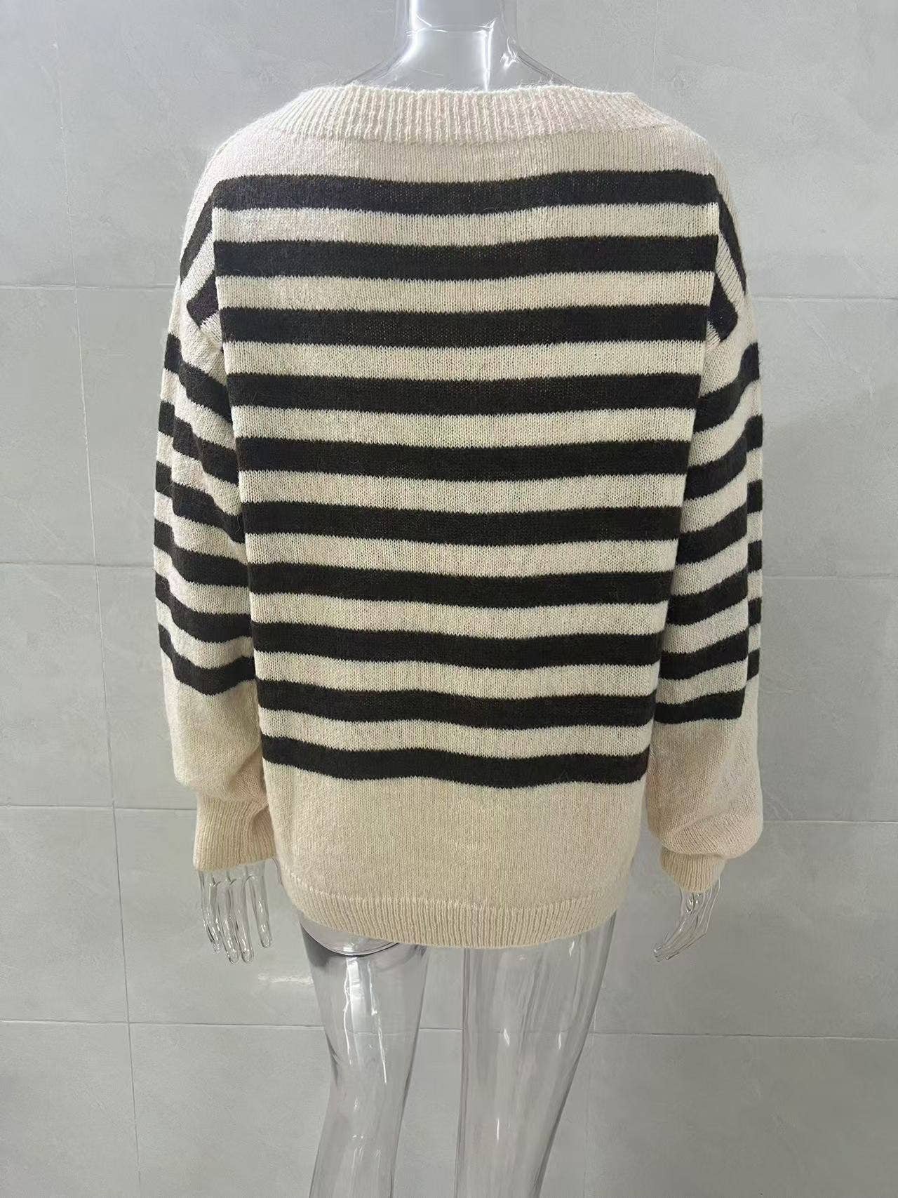 Casual, loose and laid-back striped sweater