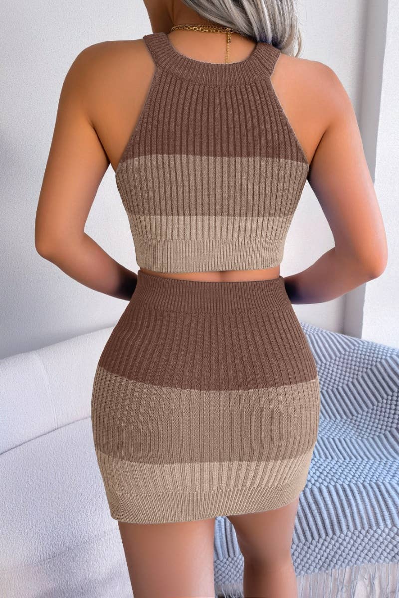 CWSS0627_GRADIENT MIDRIFF-TOP DRESS HIP SKIRT SUIT