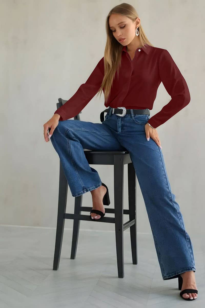 CWTSTL1531_HIDDEN BUTTON LONG SLEEVE COMMUTER SHIRT