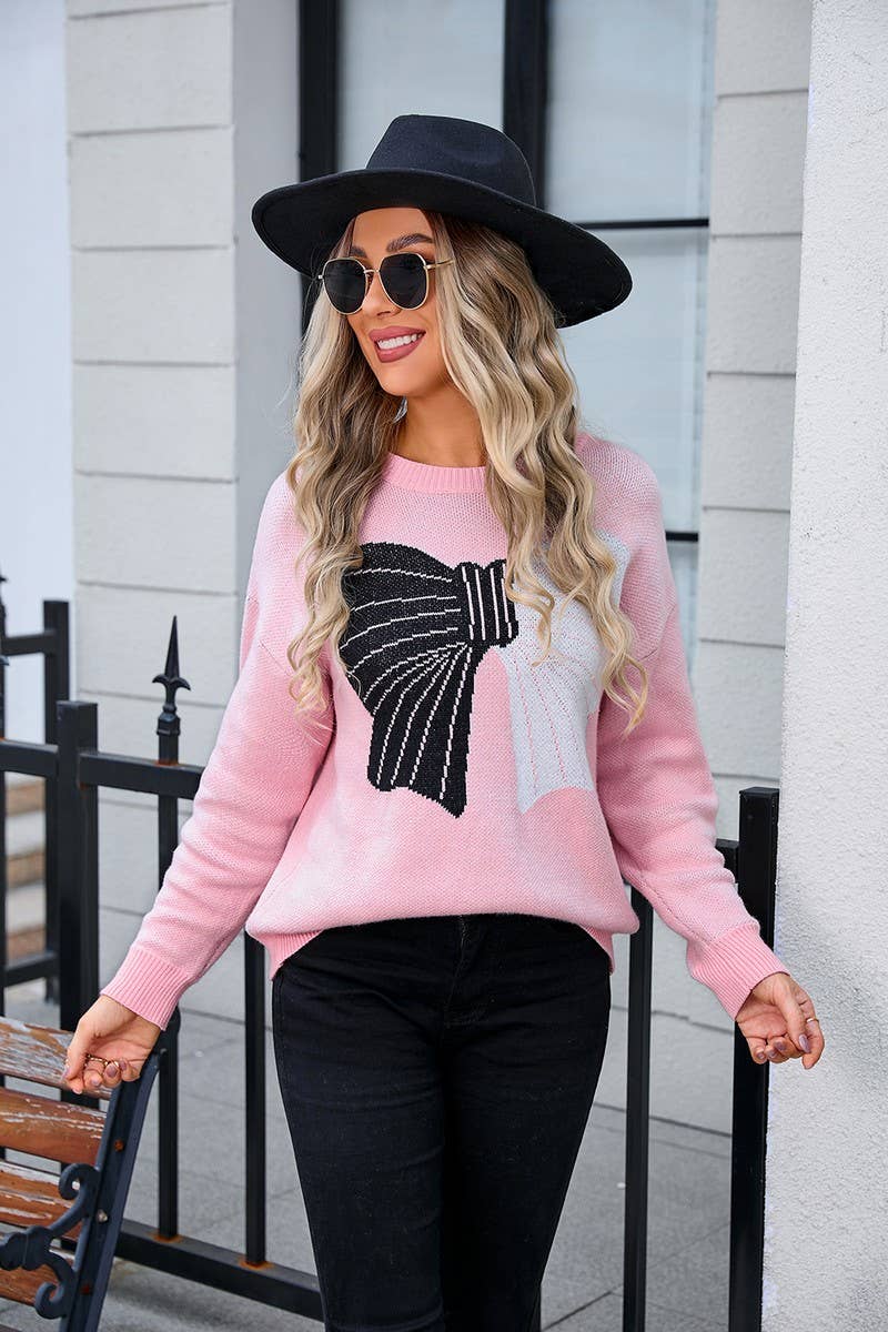 CWOSWL3101_BOW COLORBLOCK PULLOVER SWEATER