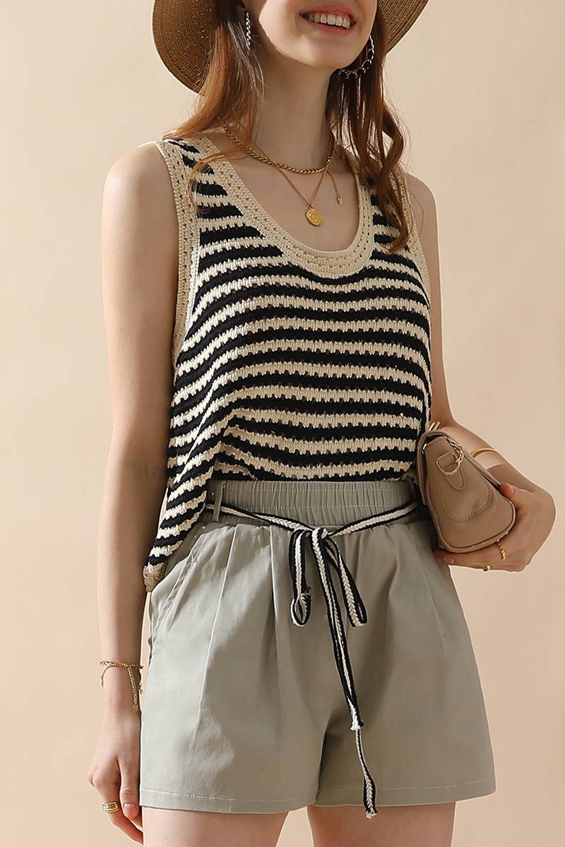 CWBSP133_WAIST LIGHTWEIGHT LINED DRAWSTRING CASUAL SHORTS