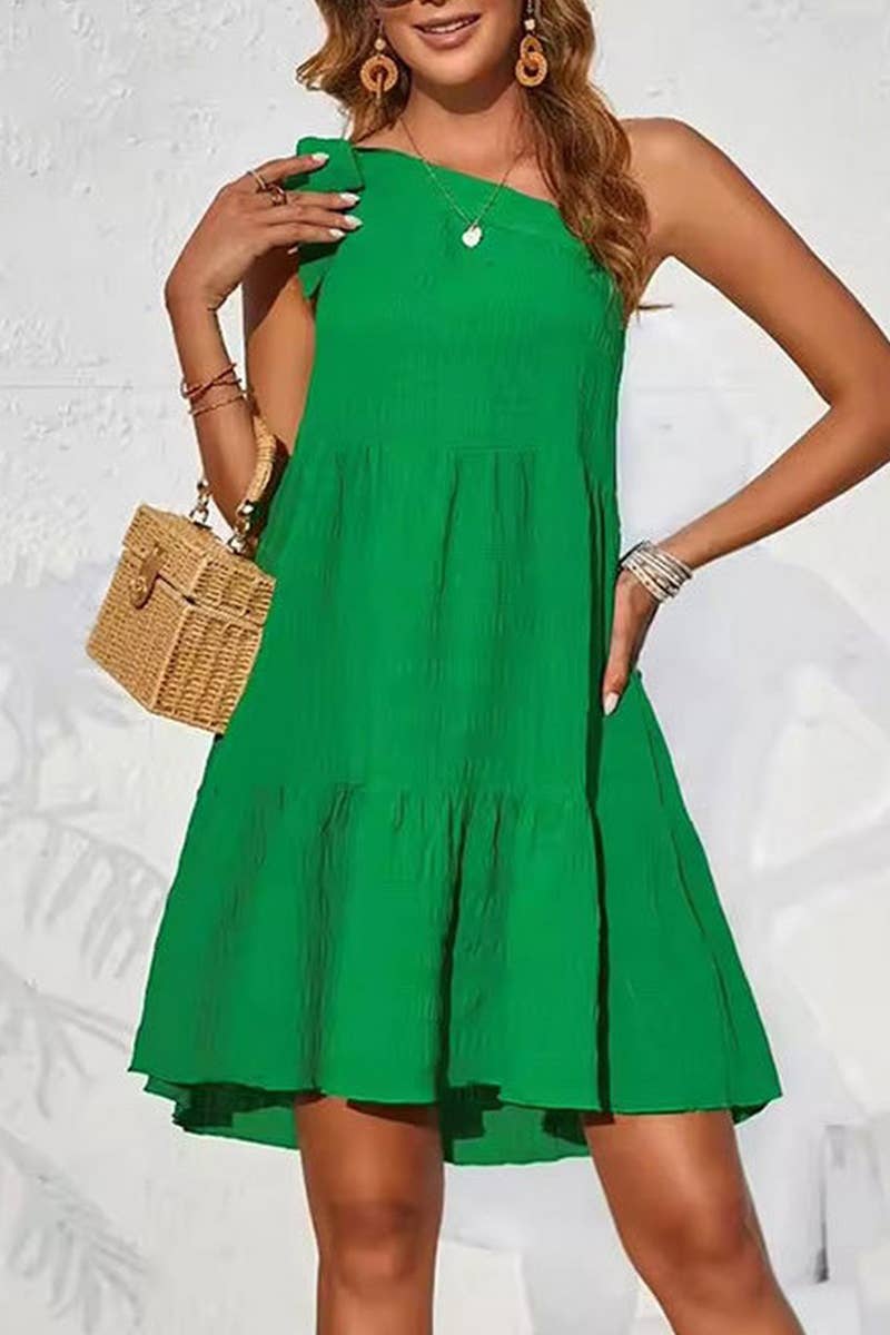 CWDSD7614_SUMMER HIGH-END OFF-SHOULDER SHORT DRESS