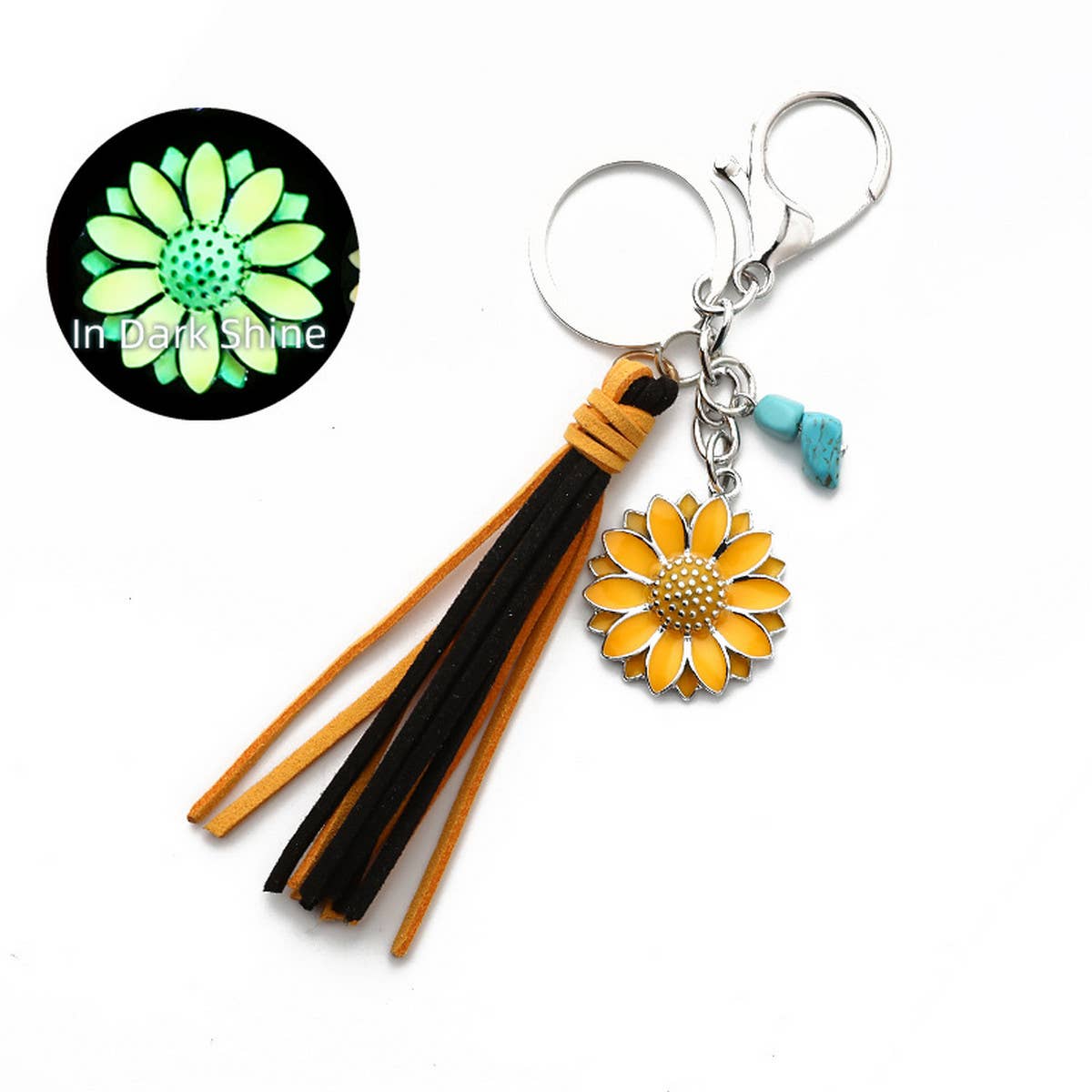PUNK FLUORESCENT SUNFLOWER KEYCHAIN_CWMM1307