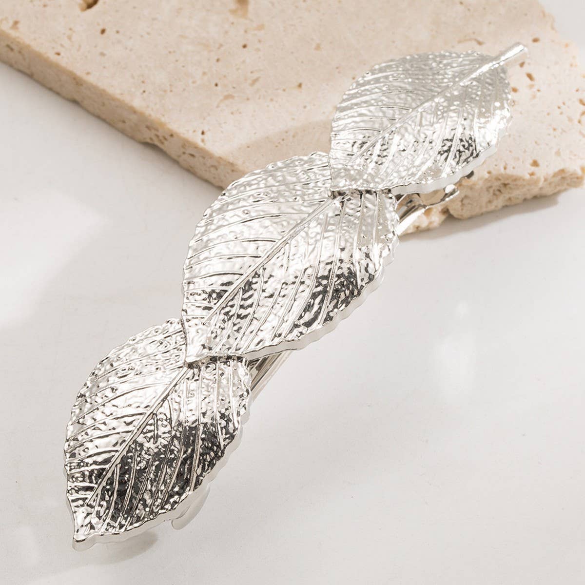 Minimalist Metal Heart Leaf Shell Ponytail Clip