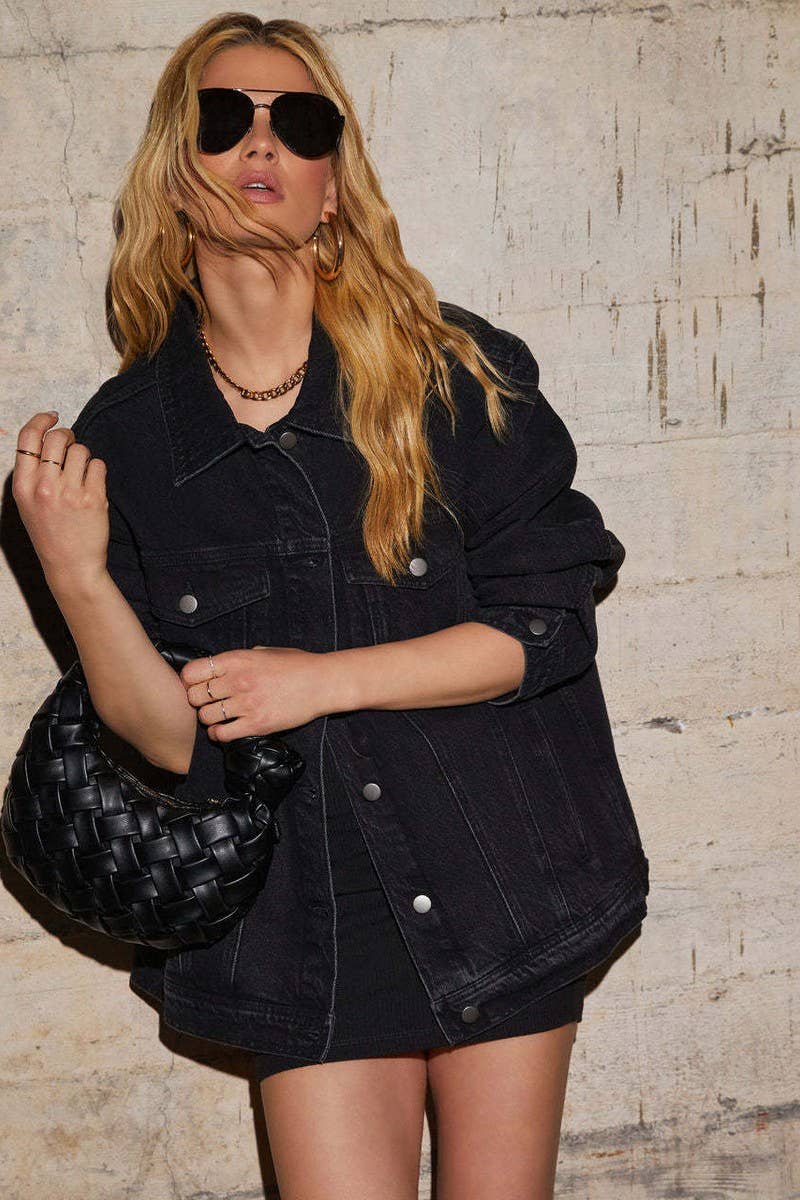 CWJT0074_WASHED DENIM LOOSE FIT LONG SLEEVE JACKET