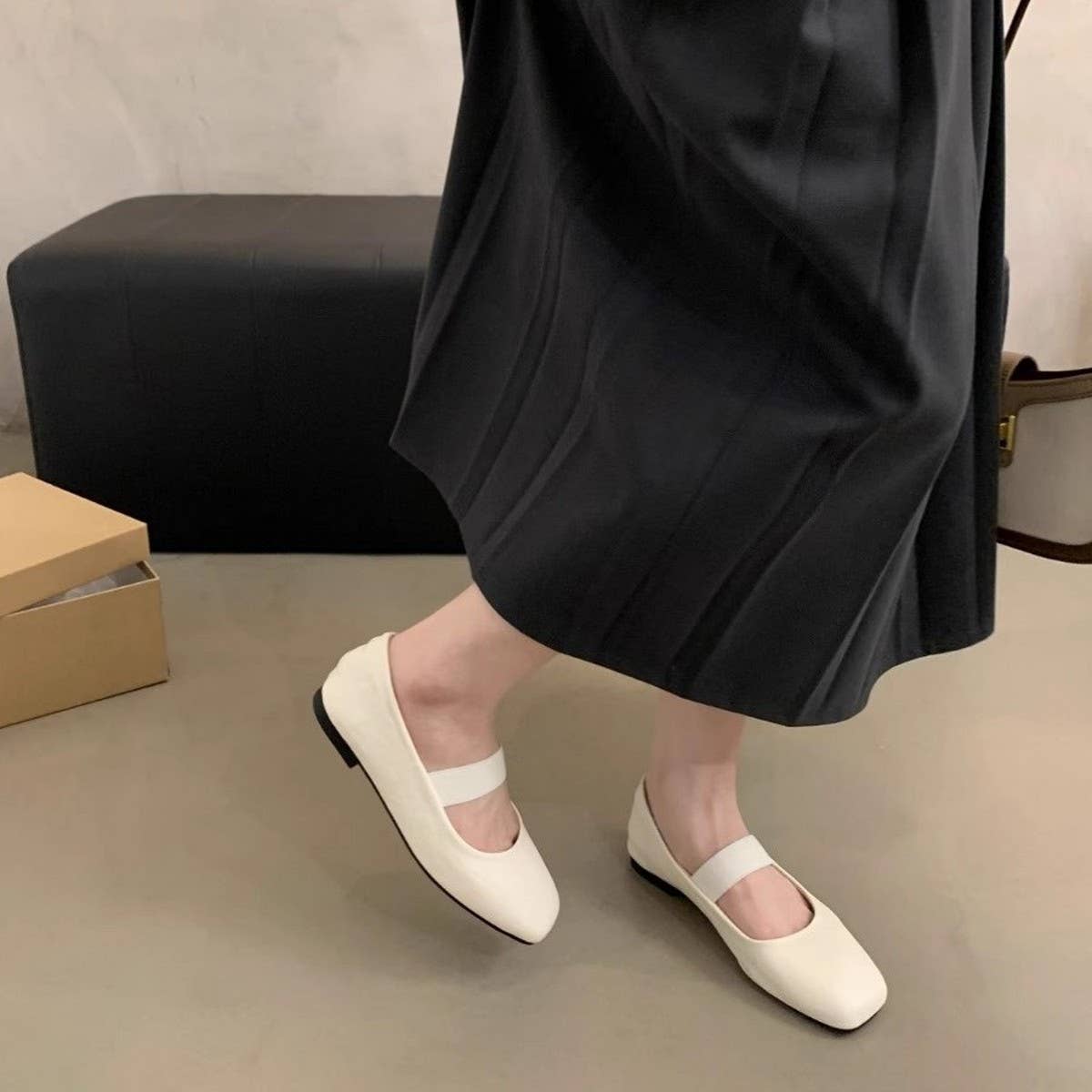 Retro Square Toe Ballet Flats for Women_CWSHF0106