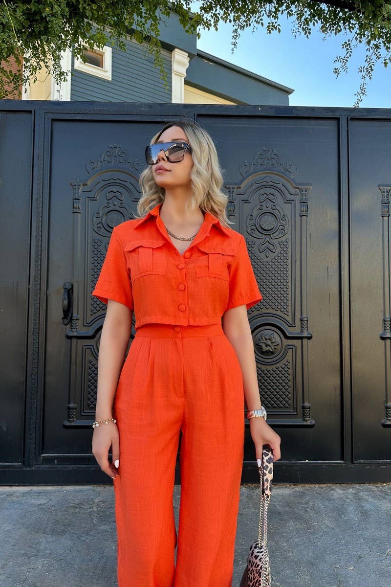 CWSS1063_SUMMER ELEGANT CASUAL WOMEN'S TWO-PIECE SUIT