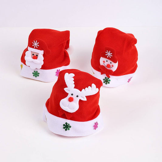 CHILDREN ADULT CHRISTMAS GIFT BRUSHED SANTA HAT_CWAH2317
