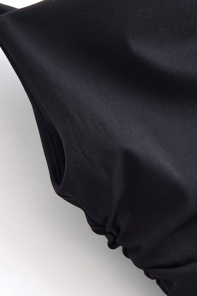 CWTTSL0356_FASHION PERSONALITY PLEATED ASYMMETRIC TOP