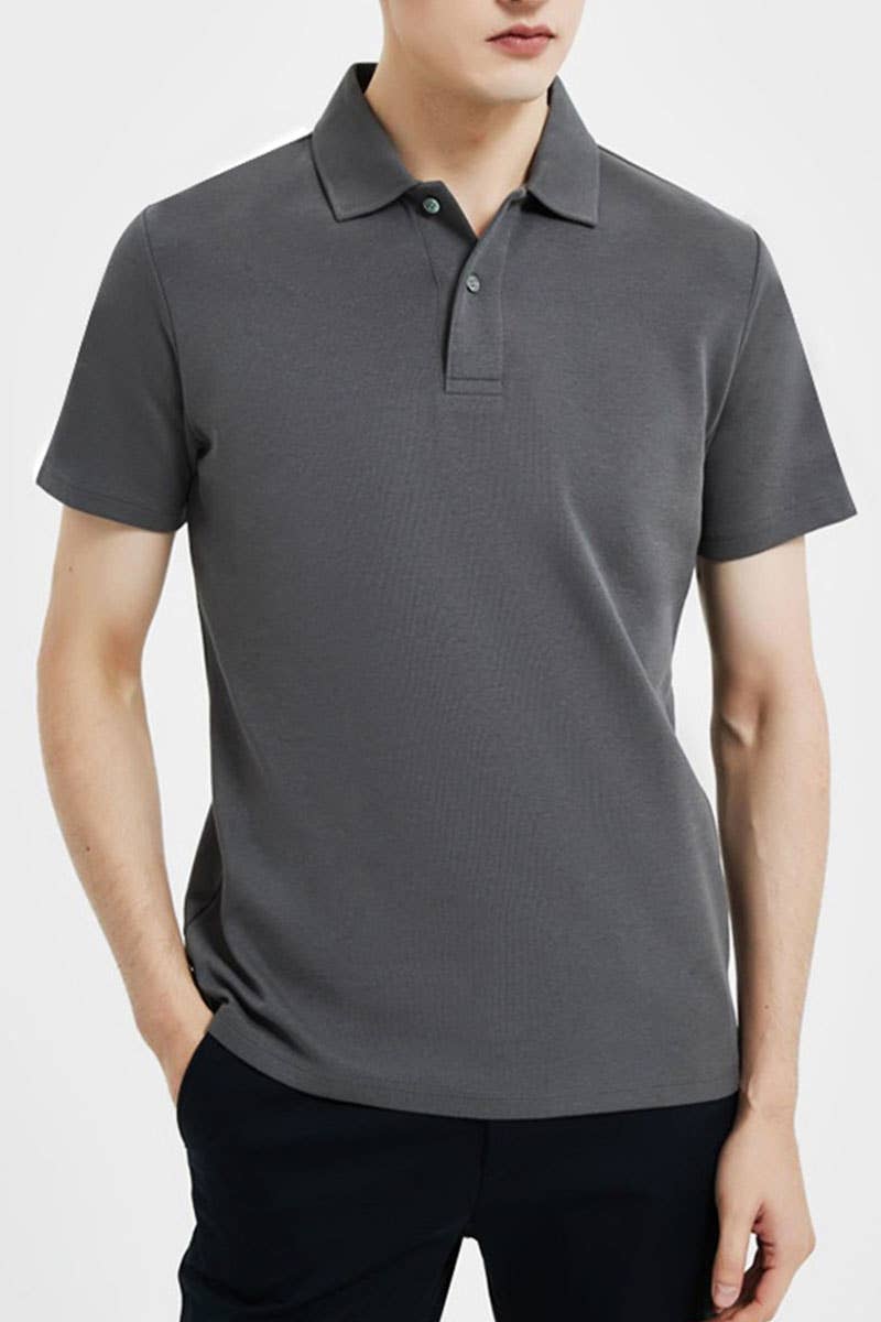 CWTBLS1783_MEN'S SHORT-SLEEVED SEAMLESS COLLAR POLO SHIRT