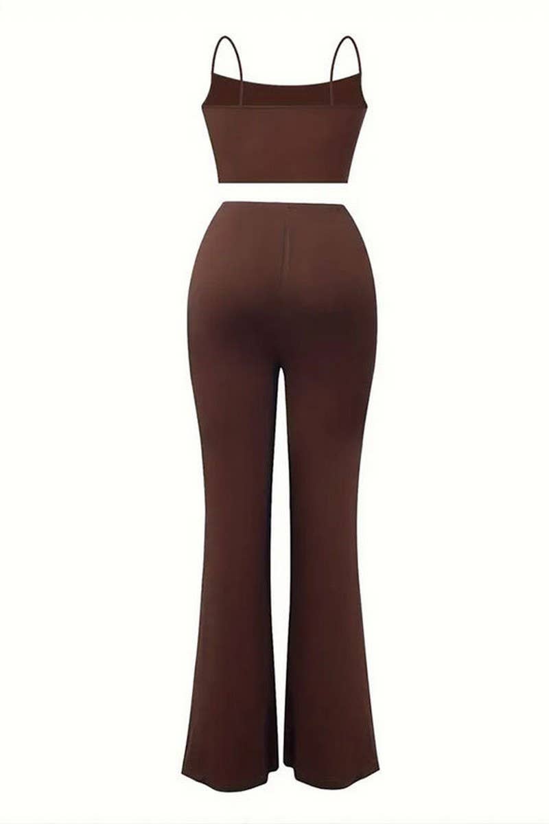 CWSS1135_SEXY DRAWSTRING SUSPENDERS FLARED PANTS SUIT