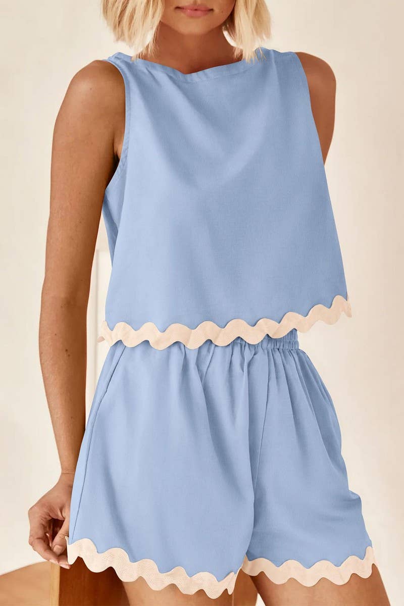 CWSTB0577_ CREW NECK TANK TOP AND SHORTS TWO PIECE SET