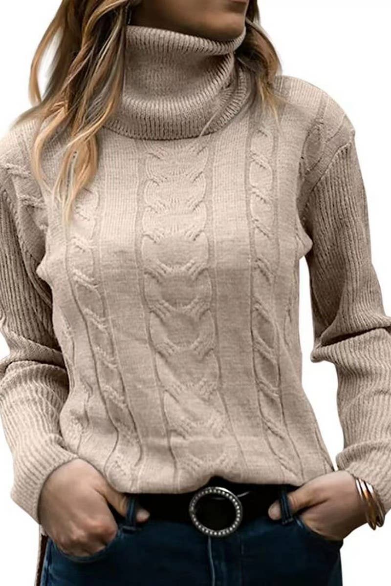 CWOSWL3400_SOLID COLOR HIGH COLLAR LONG SLEEVE KNIT TOP