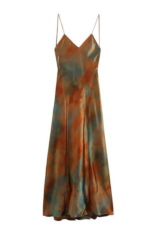 CWDMD4180_SLEEVELESS TIE-DYE WAIST-LENGTH SUSPENDER DRESS