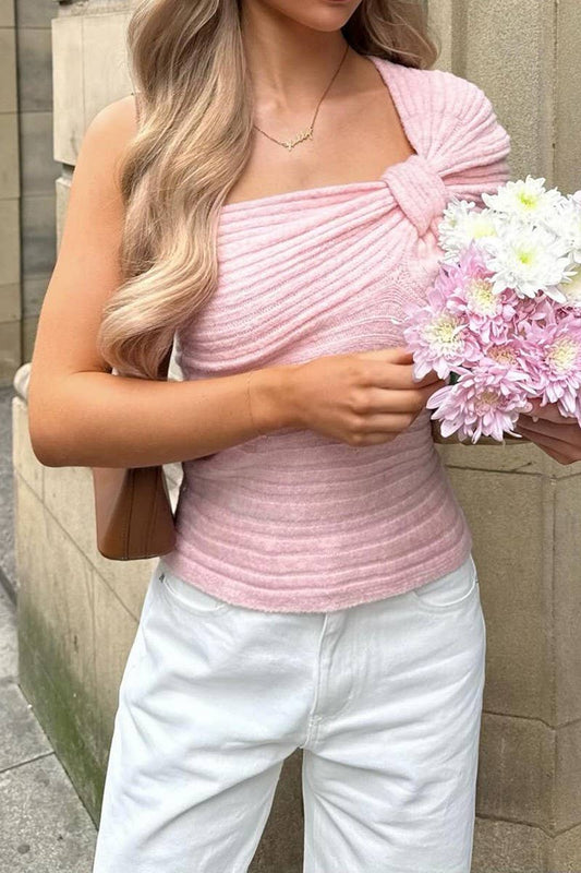 CWOSWS00159_ONE-SHOULDER SOLID COLOR KNITTED SWEATER TOP