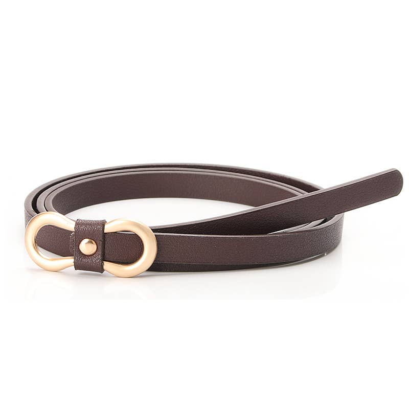 Fashionable versatile PU leather thin waist strap