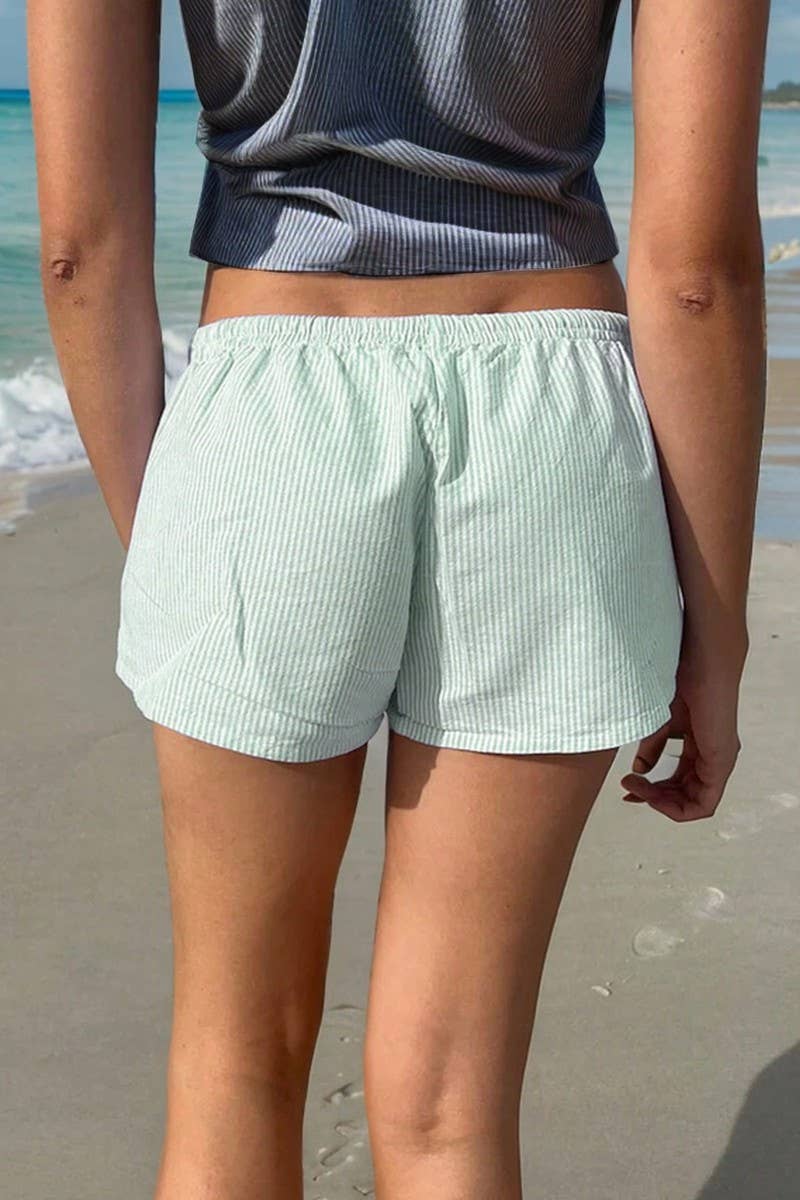 CWBSP0600_WOMEN'S CASUAL HOLIDAY STRIPED SHORTS