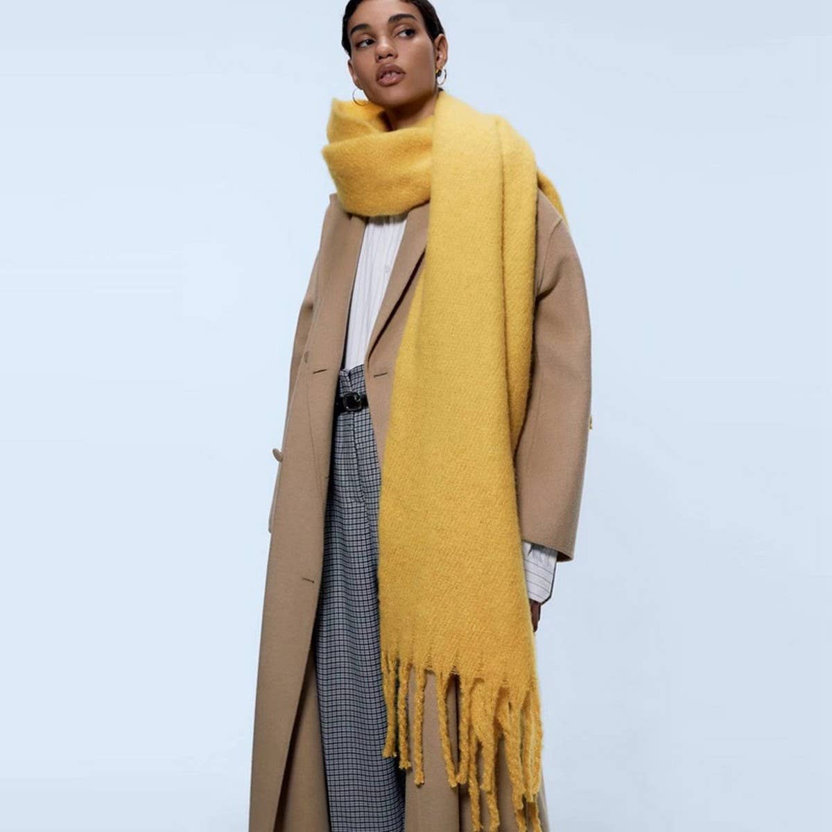 Classic Solid Fringe Scarf ? Thick & Warm