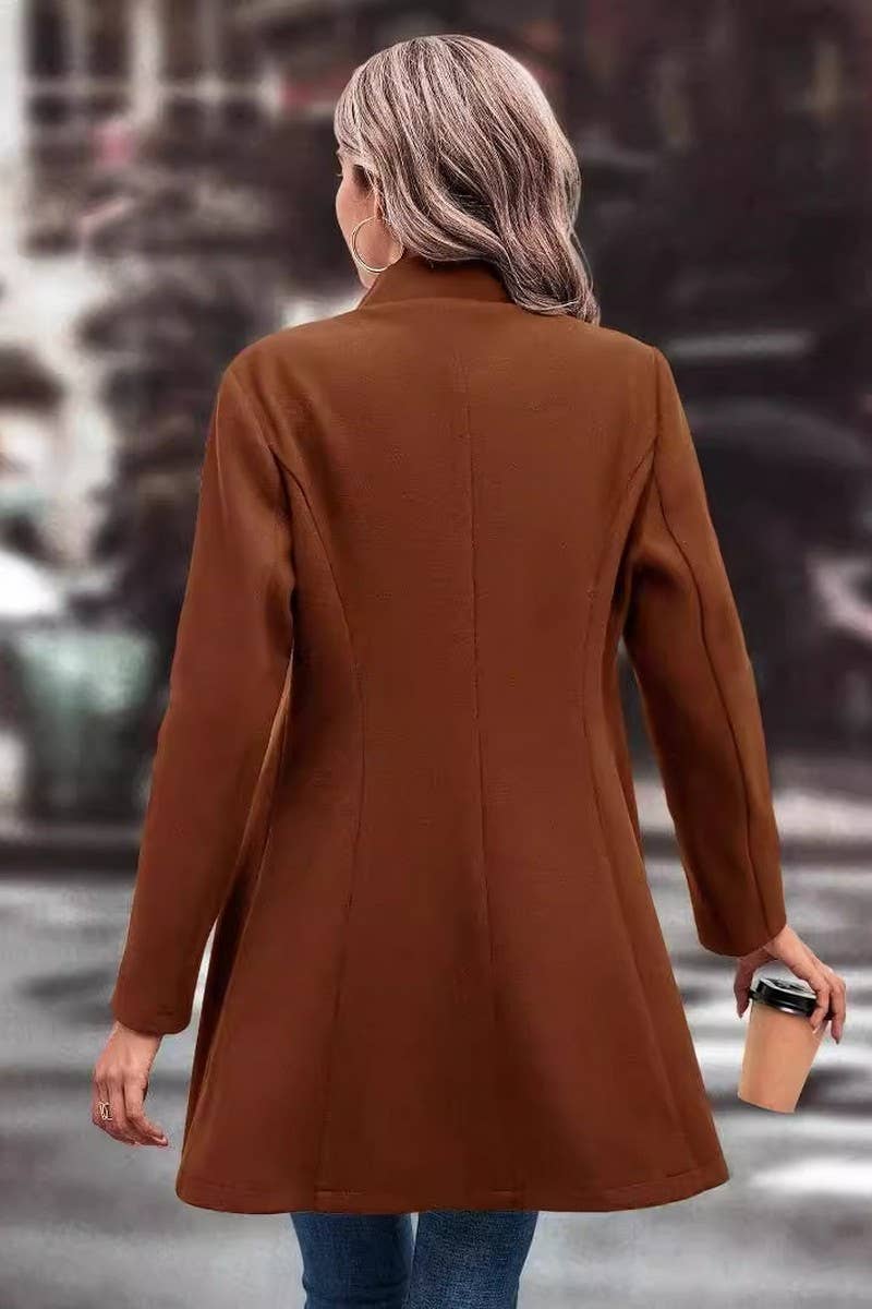 CWOCO00200_SOLID COLOR SLIM FIT LAPEL COAT