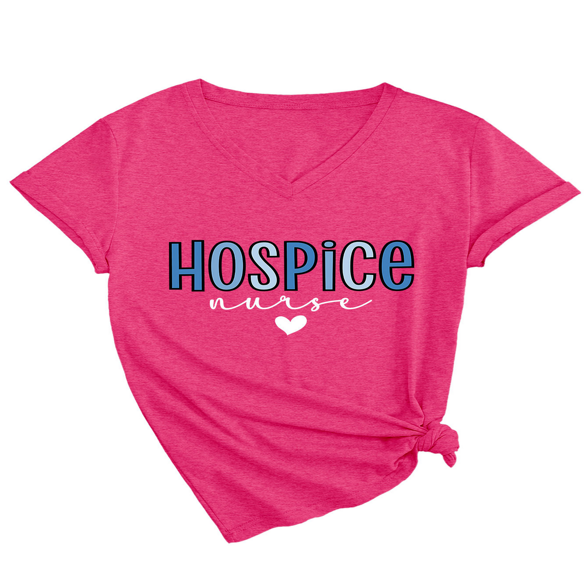 Heart Print V-Neck Tee ? Women¡¯s Casual Loose