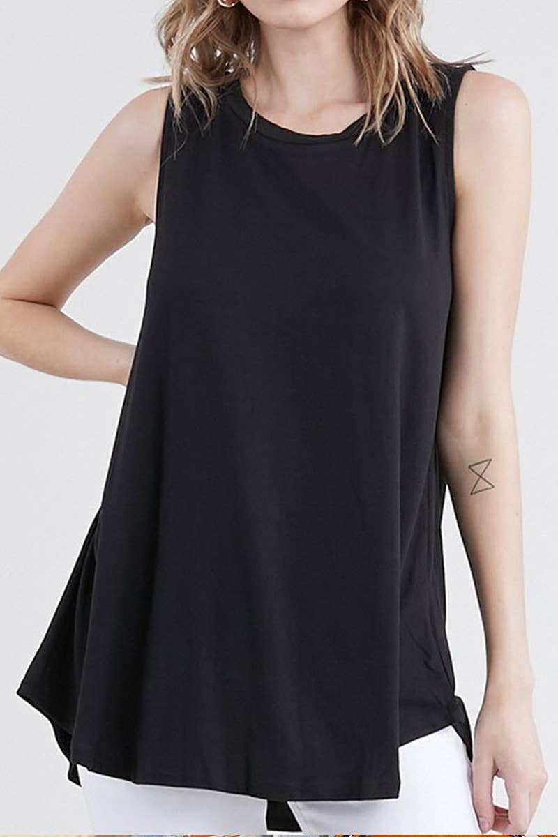 AWTTSL132_SLEEVELESS TUNIC FLOUNCE TOP