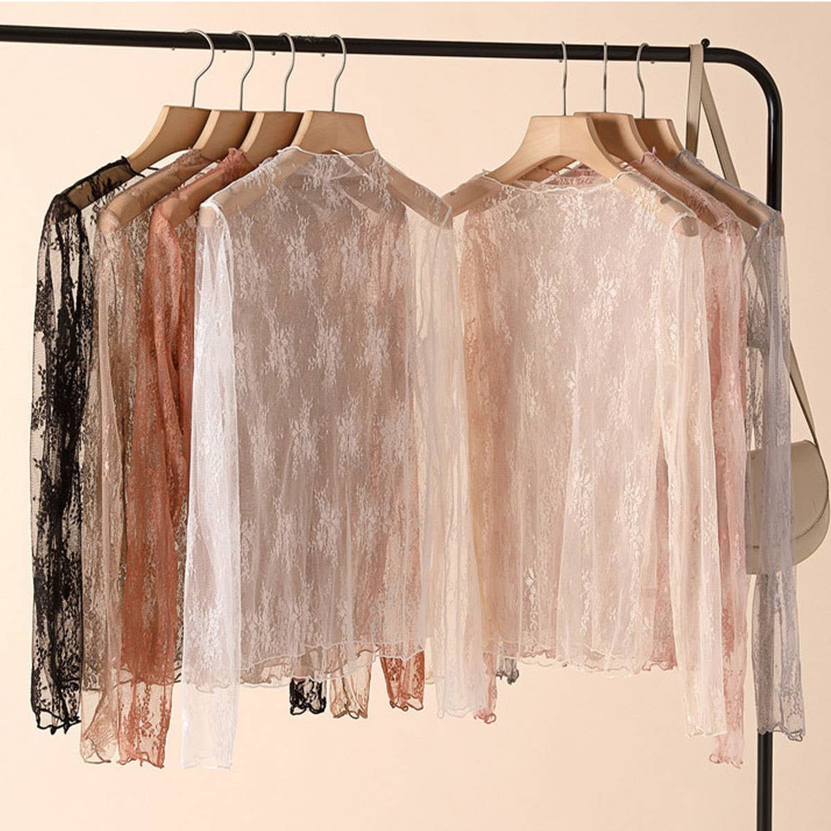 Sexy Mesh Blouse - Long Sleeve Lace Top for Women
