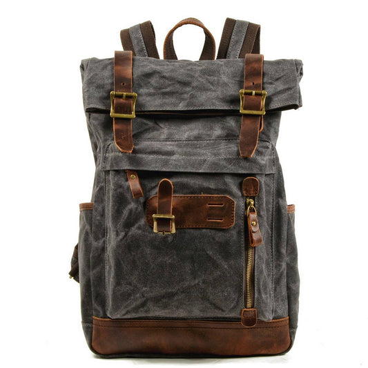 Motorcycle Style Canvas Tactical Backpack_CWAB5537