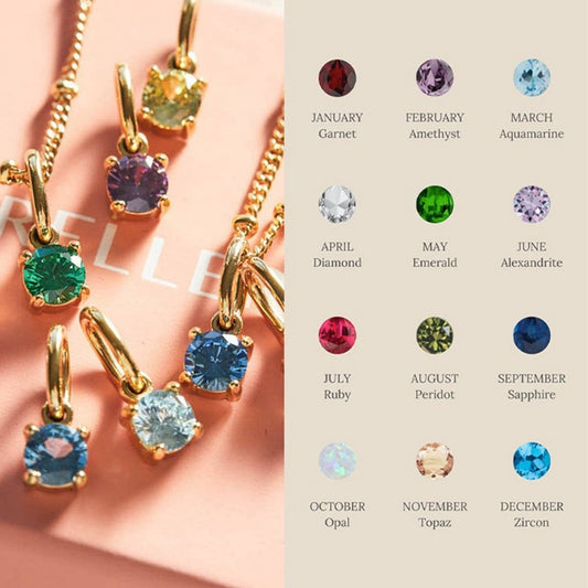 Colored Birthstone DIY Stainless Steel Necklace
