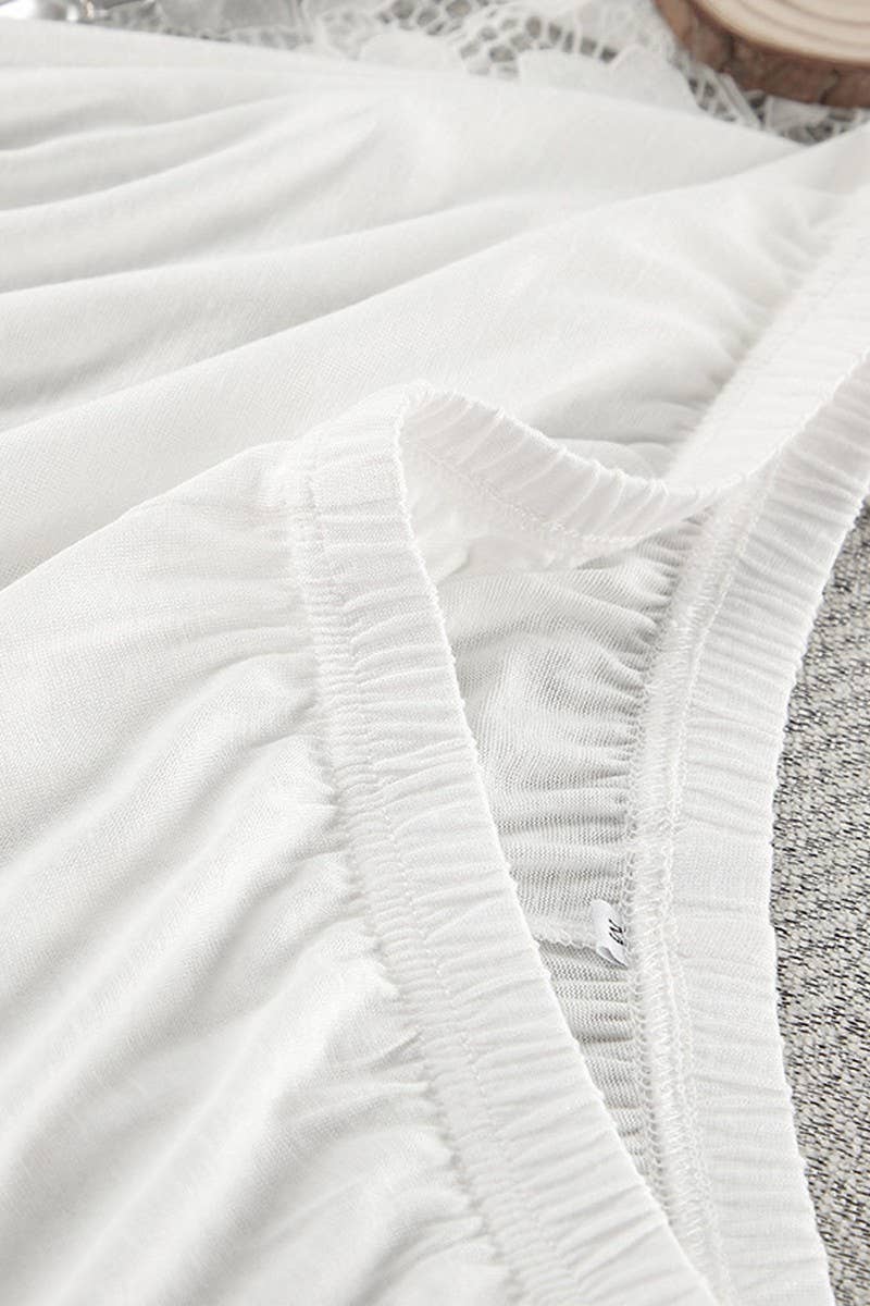 CWSPJ0405_KNITTED ROUND NECK PAJAMAS TWO-PIECE SET