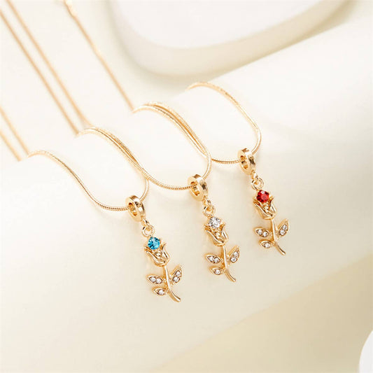 TULIP DIAMOND 3D FLOWER NECKLACE