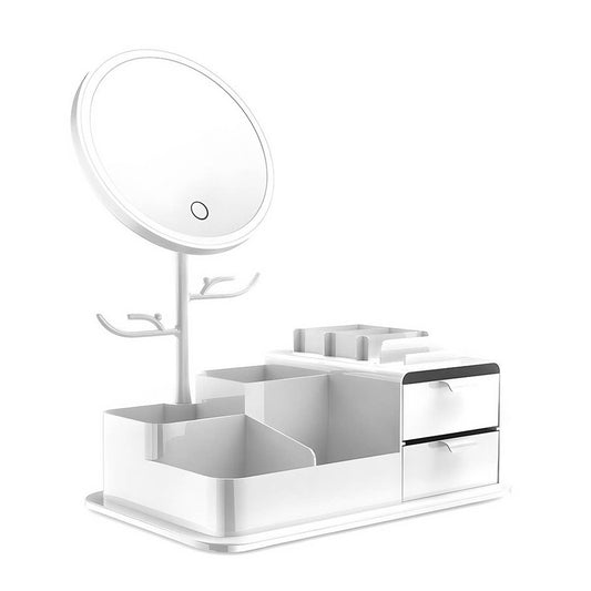 DESKTOP STORAGE BOX LED MAKEUP MIRROR