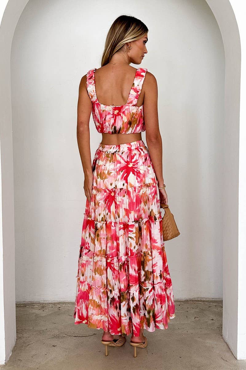 CWSS1274_RETRO SHORT SUSPENDER SKIRT TWO-PIECE SET