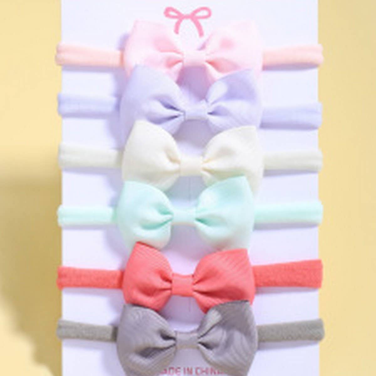 Kids Bow Headband Set ? Elastic Nylon No Marks
