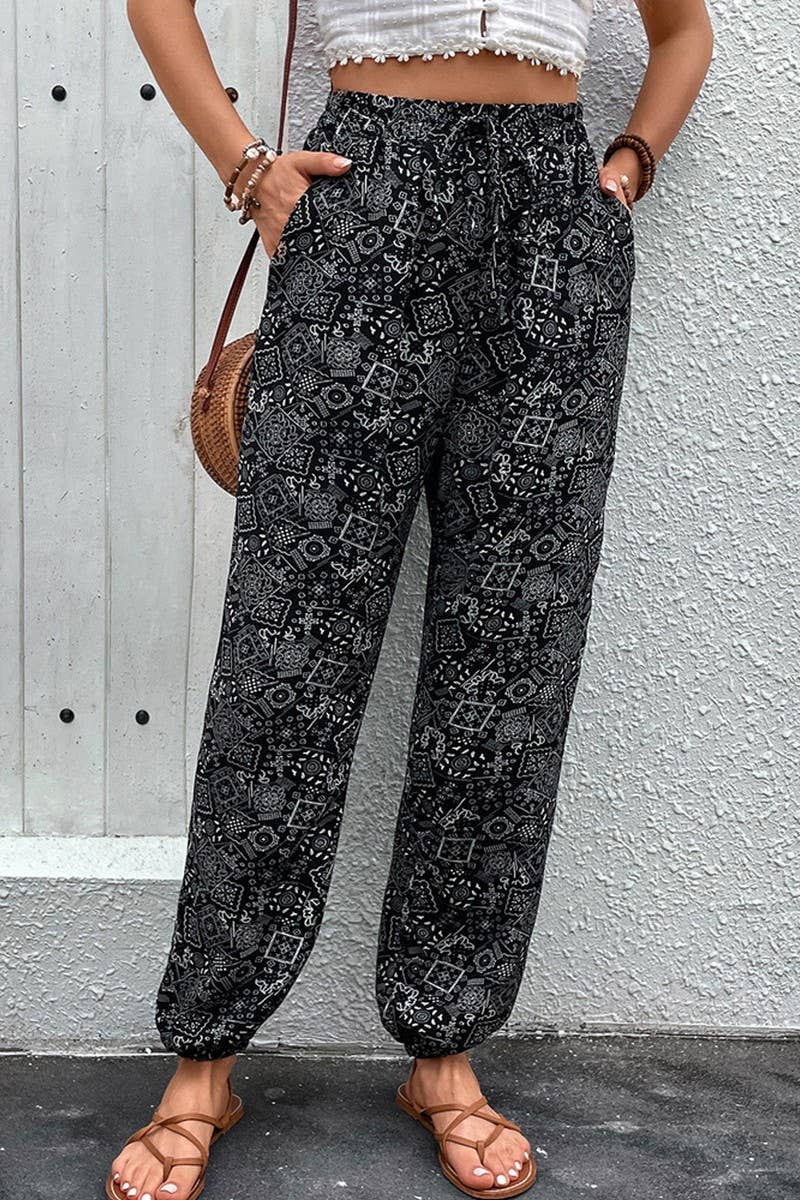 CWBLP1768_2025 NEW SUMMER PRINTED CASUAL SKINNY PANTS