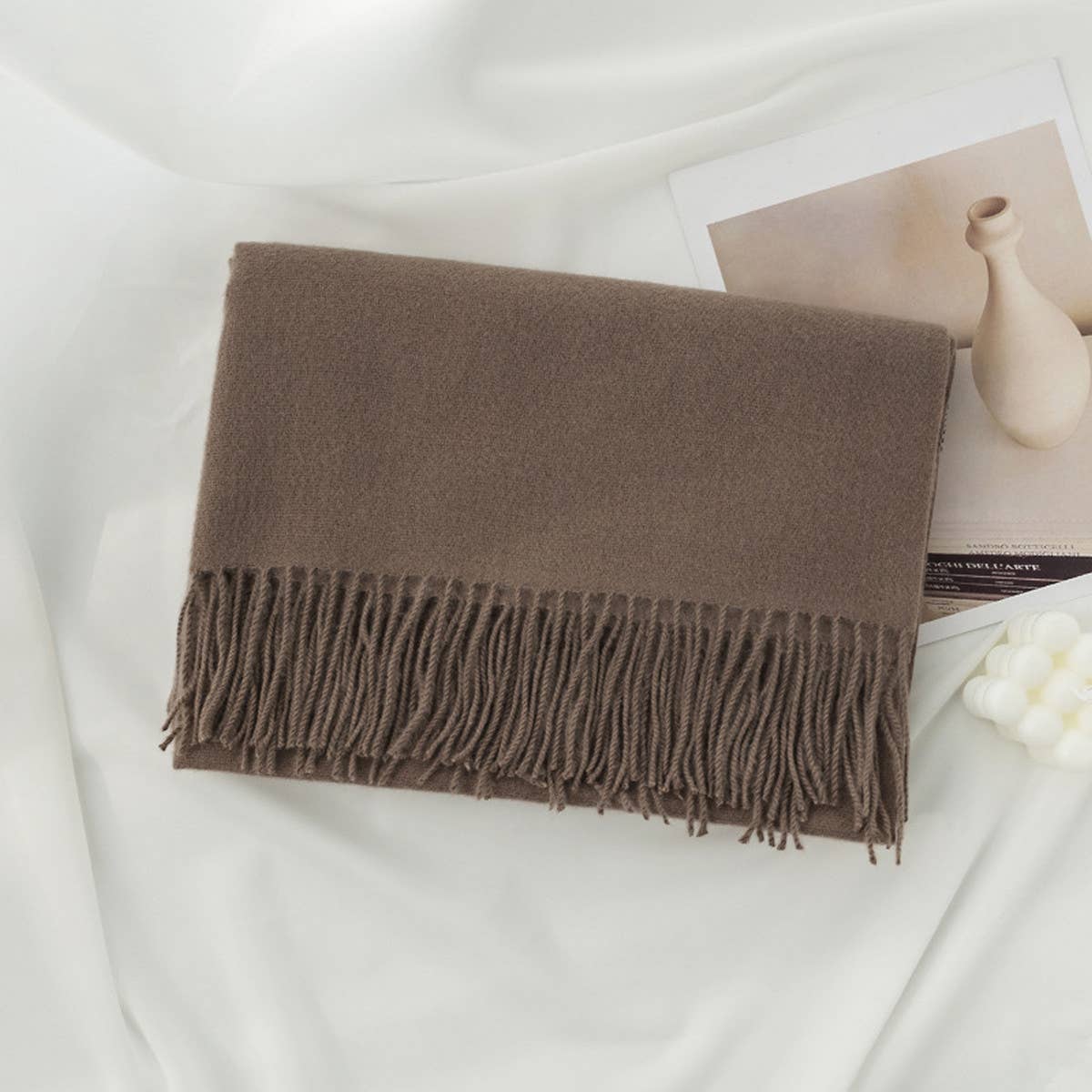 Cozy Solid Color Winter Scarf with  for Women