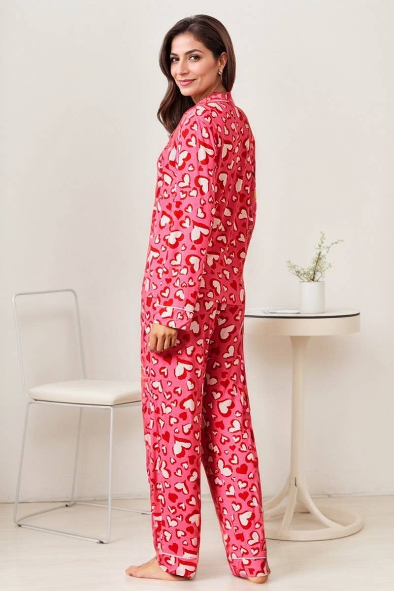 CWSPJ0433_HEART PRINT LONG SLEEVE PAJAMA SET WITH COLLAR