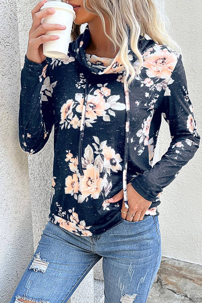 CWOHOL1015_PULLOVER PRINTED PILE NECK LONG-SLEEVED TOP