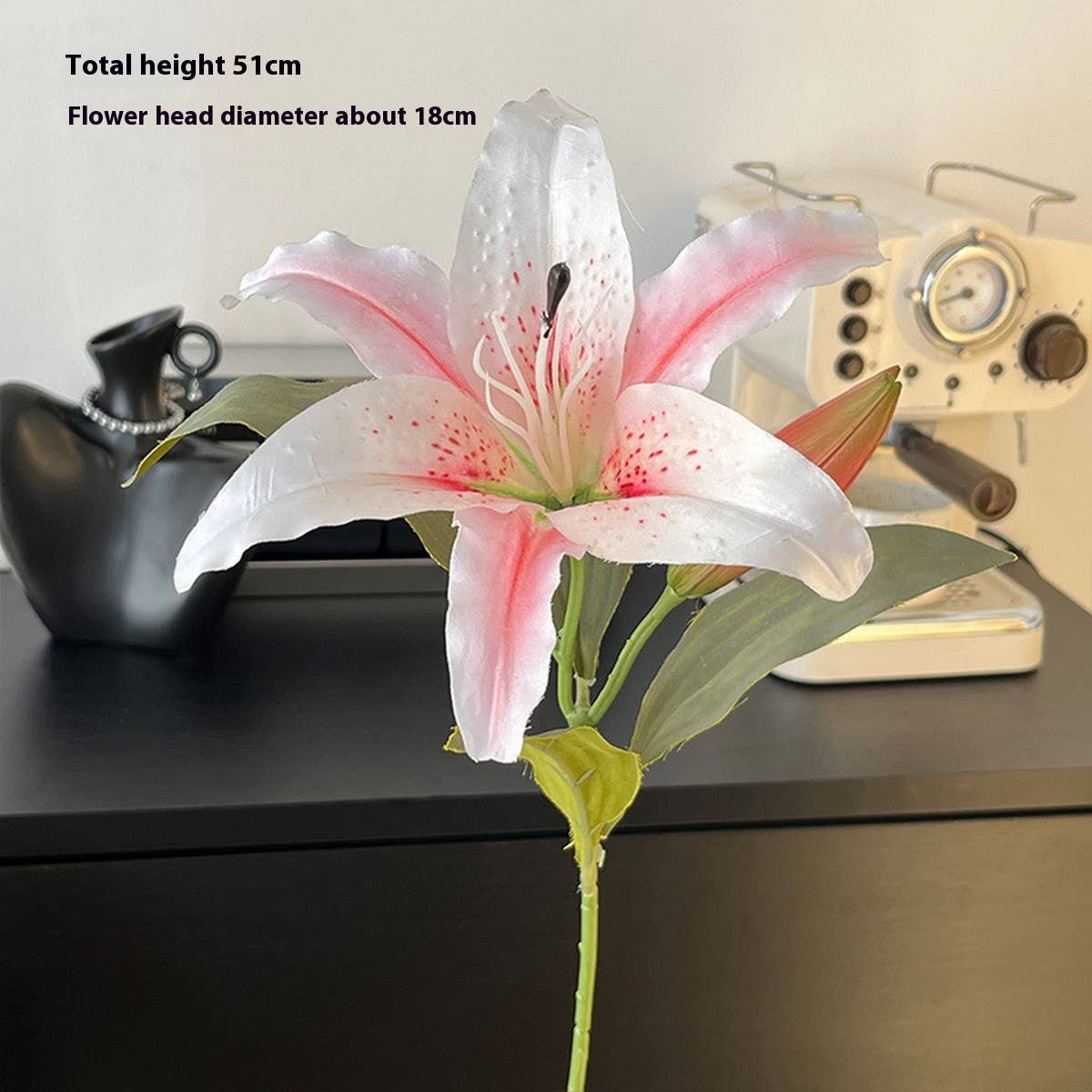 Vintage Autumn Artificial Lily with Bud and Bloom