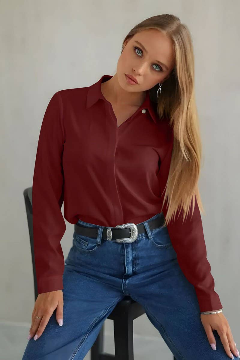 CWTSTL1531_HIDDEN BUTTON LONG SLEEVE COMMUTER SHIRT