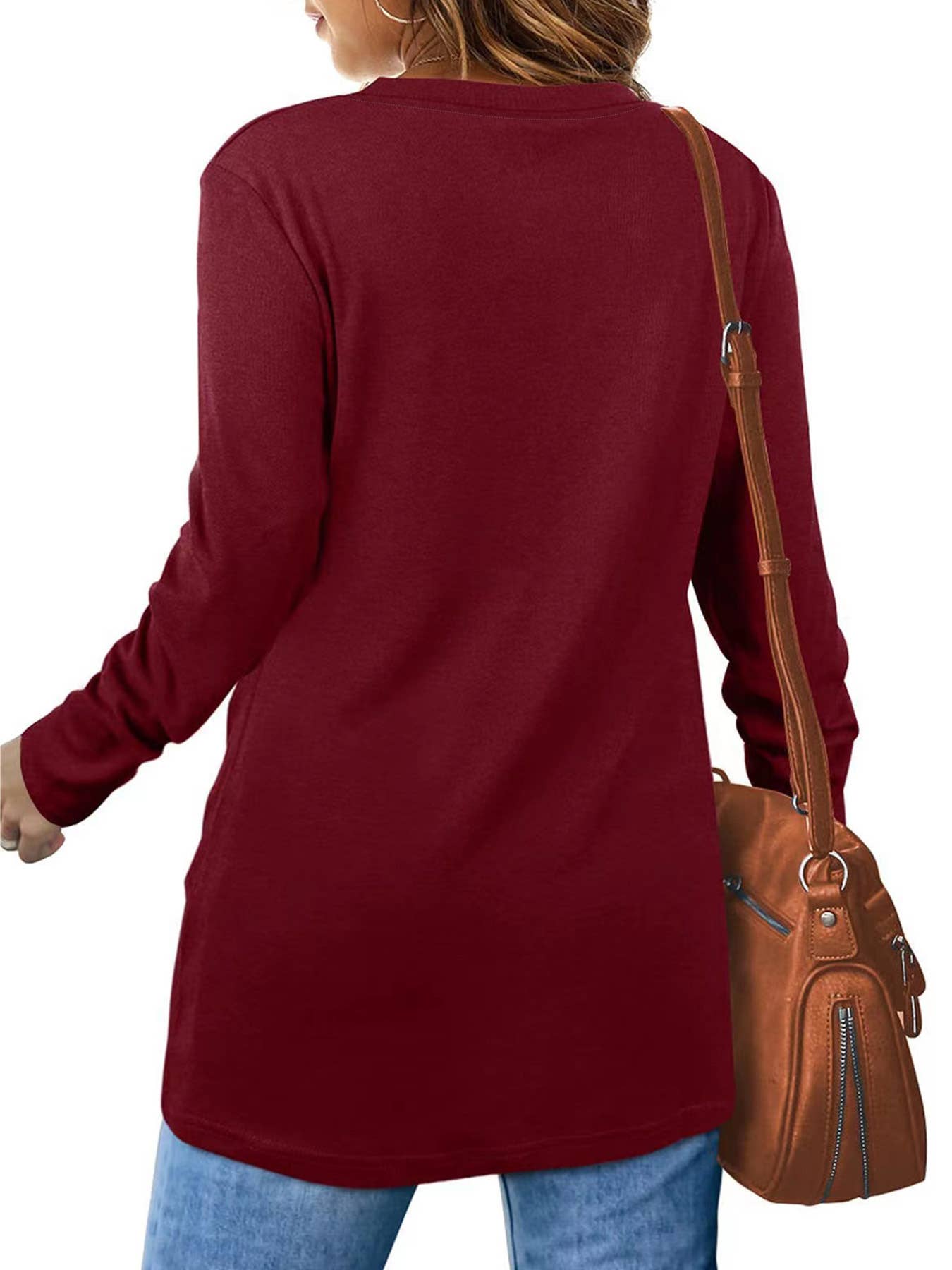 CREW-NECK LONG-SLEEVED SWEATSHIRT KNOTTED T-SHIRT
