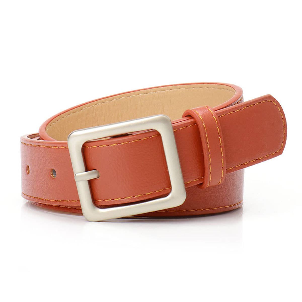 High-end retro square-buckle women's belt