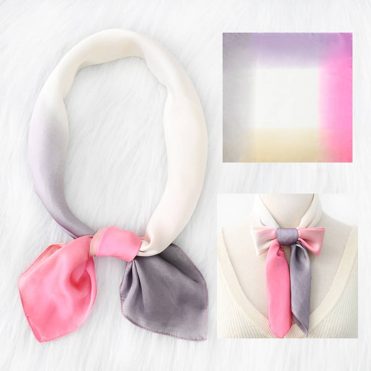 RETRO GRADIENT MULTI-COLOR SILK SCARF_CWASC1152