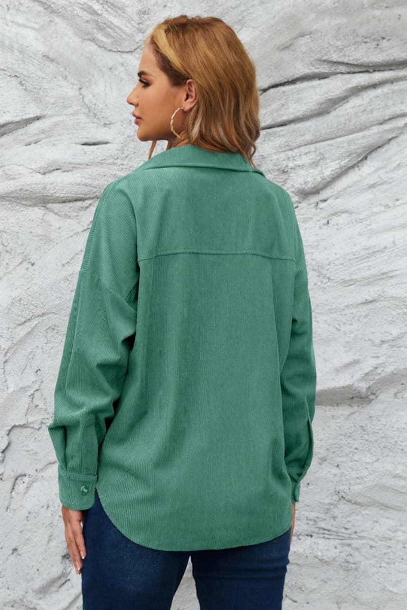 CWTSTL2122_WINTER LOOSE BUTTON-UP LONG-SLEEVED SHIRT TOPS