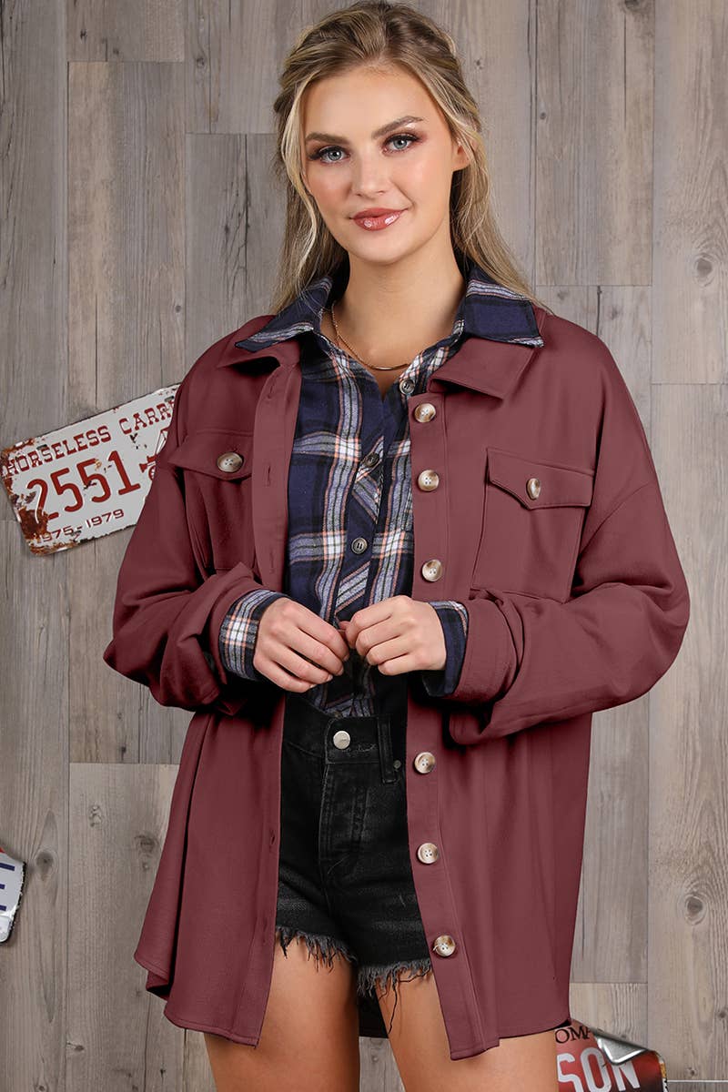 CWOJA701_SOFT AND WARM OVERSHIRTS BUTTON DOWN JACKET