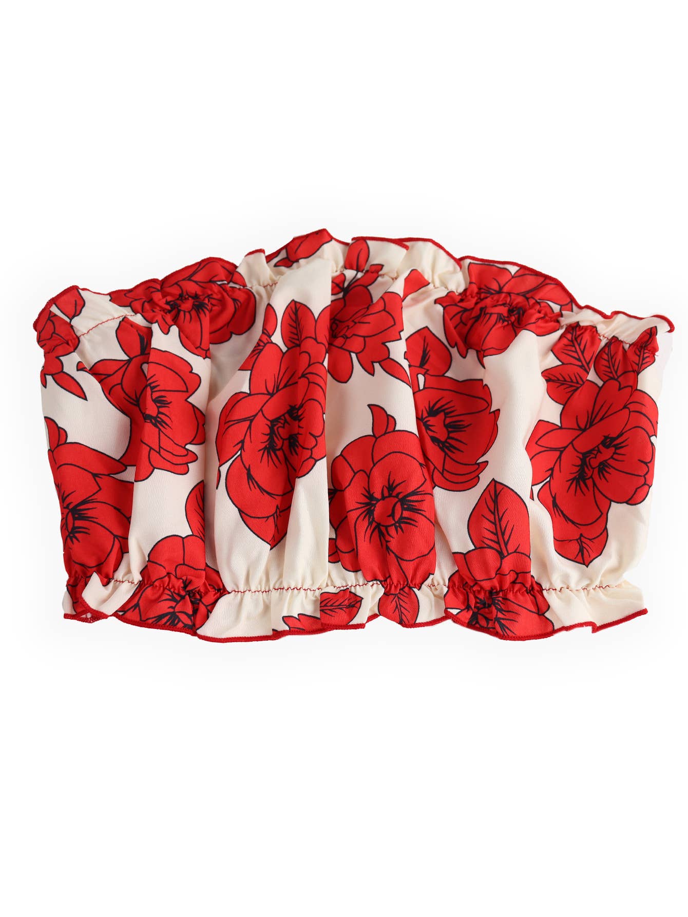 A fashionable two-piece printed strapless skirt