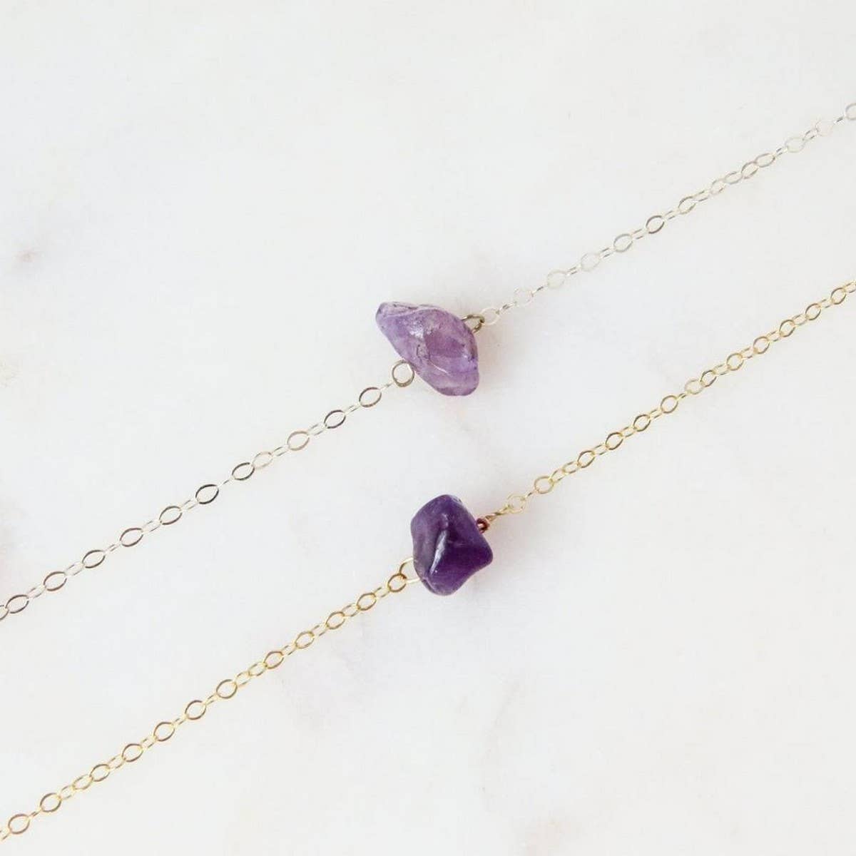NATURAL CRYSTAL GRAVEL PENDANT NECKLACE WITH CARD