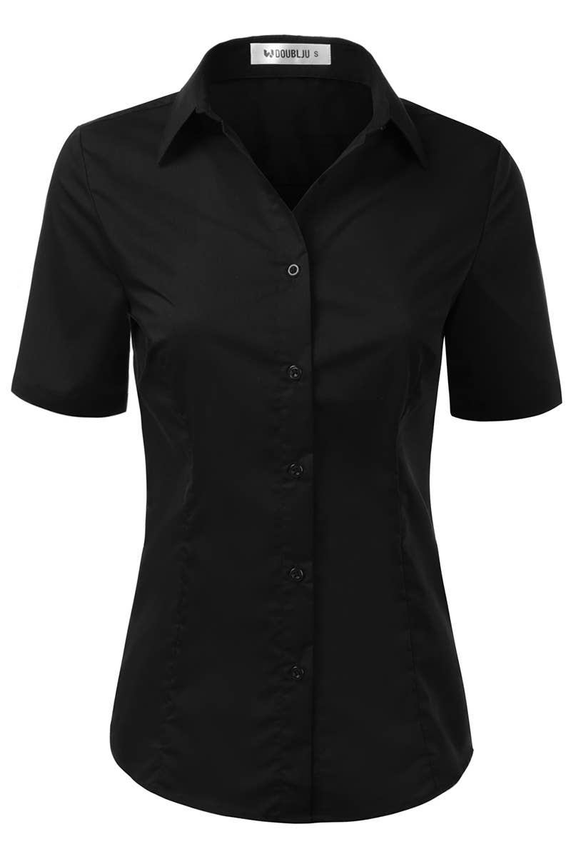 CWTSTS118-P_Slim Classic Short Sleeve Bttn Down Collar Shirt