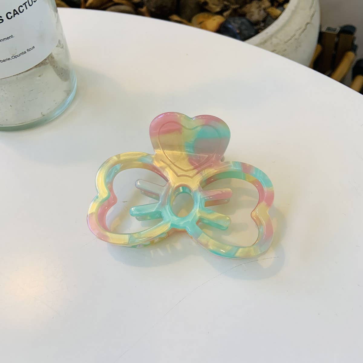 CWAHA1534_CAT FACE BOW HAIR CLAW CLIP