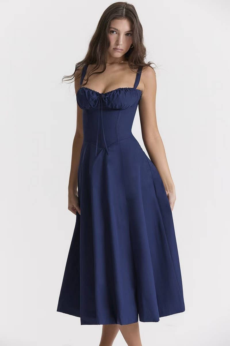 CWDMD5671_SLIM FIT WAIST SPLIT HEM MAXI DRESS