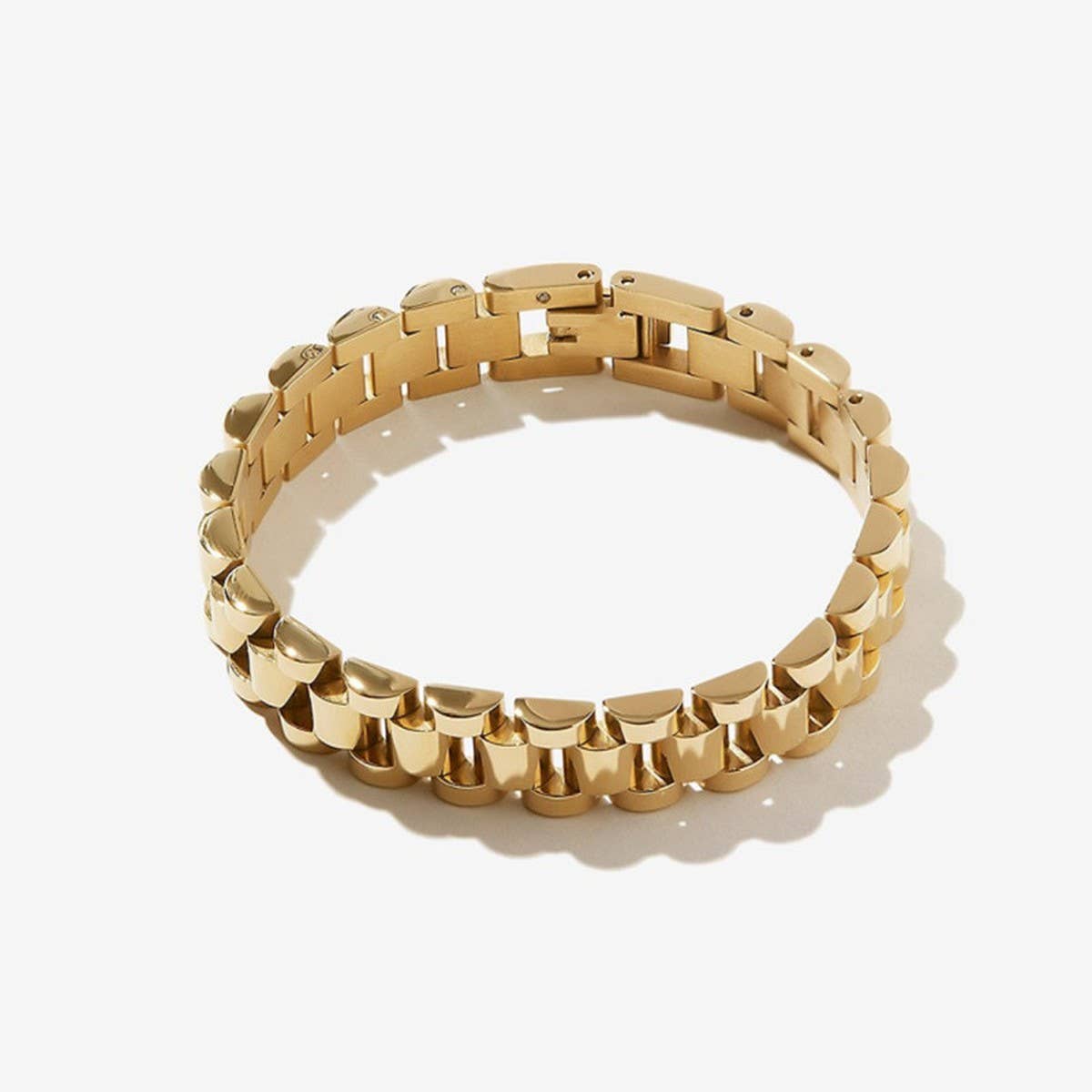 Stainless steel gold plated wristband bracelet_CWMM5734